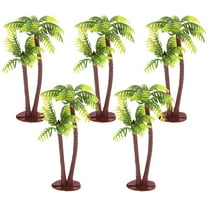 PHENOFICE 5Pcs Plastic Coconut Palm Model Trees Artificial Trees Miniature Plant for Cake Decorations Pots Bonsai Craft Micro Landscape DIY Decor
