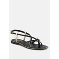 thumbnail image 1 of PHEOBE Strappy Black Flat Sandals, 1 of 7