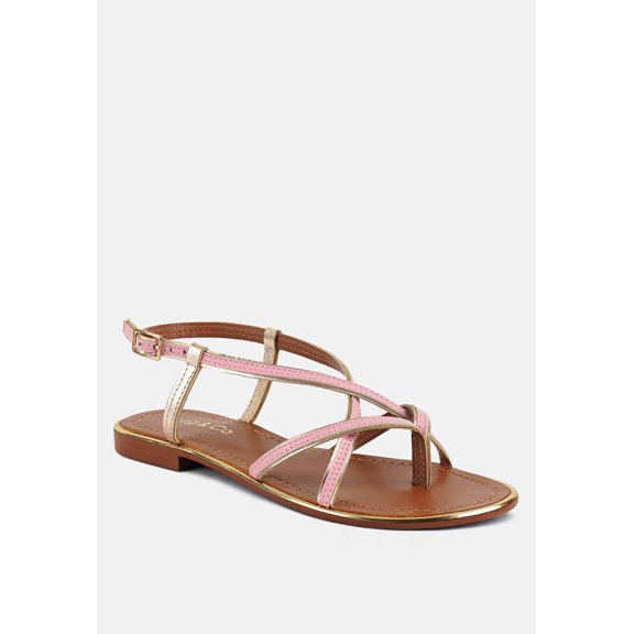 PHEOBE Strappy Pink Flat Sandals