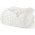 thumbnail image 1 of PHF 100% Cotton Waffle Weave Blanket, Lightweight King Washed Blanket for Bed Sofa Home Decor, White, 108"x90", 1 of 1