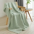 thumbnail image 1 of PHF 100% Cotton Waffle Weave Blanket, Lightweight Throw Washed Blanket for Bed Sofa Home Decor, Sage Green, 50"x60", 1 of 8