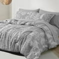 thumbnail image 1 of PHF 5 Pieces Printed Twin Comforter Set, Lightweight Reversible Botanical Bedding Set Include Comforter, Pillow Sham, Flat Sheet, Fitted Sheet and Pillowcase, Grey, 1 of 6
