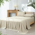 thumbnail image 1 of PHF Bamboo Bed Sheet Sets, 4 Pieces Queen Silky Soft Bedding Sheets, 1800 Thread Count 16 Inch Deep Pockets, Natural, 1 of 8