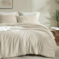 thumbnail image 1 of PHF Cotton Muslin Comforter Set Queen Size, Ultra Soft Breathable & Lightweight Bedding Set for All Seasons, 1 Comfy Comforter 90"x90", 2 Pillow Shams 20"x26", Natural, 1 of 6