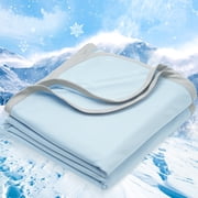 PHF Double Cooling Blanket for Hot Sleepers Queen Size, Arc-Chill Q-Max>0.5 with Double Cooling, Summer Blanket Absorbs Heat to Keep Cool All Night Ice Blue, 90"x90"