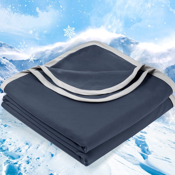 PHF Double Cooling Blanket for Hot Sleepers Queen Size, Arc-Chill Q-Max>0.5 with Double Cooling, Summer Blanket Absorbs Heat to Keep Cool All Night (Indigo Blue, 90"x90")