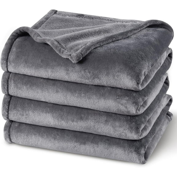 PHF Fleece King Blanket, Fuzzy Soft Lightweight Blankets for Bed, Sofa, Suitable for All Season, Grey, 108x90 inches