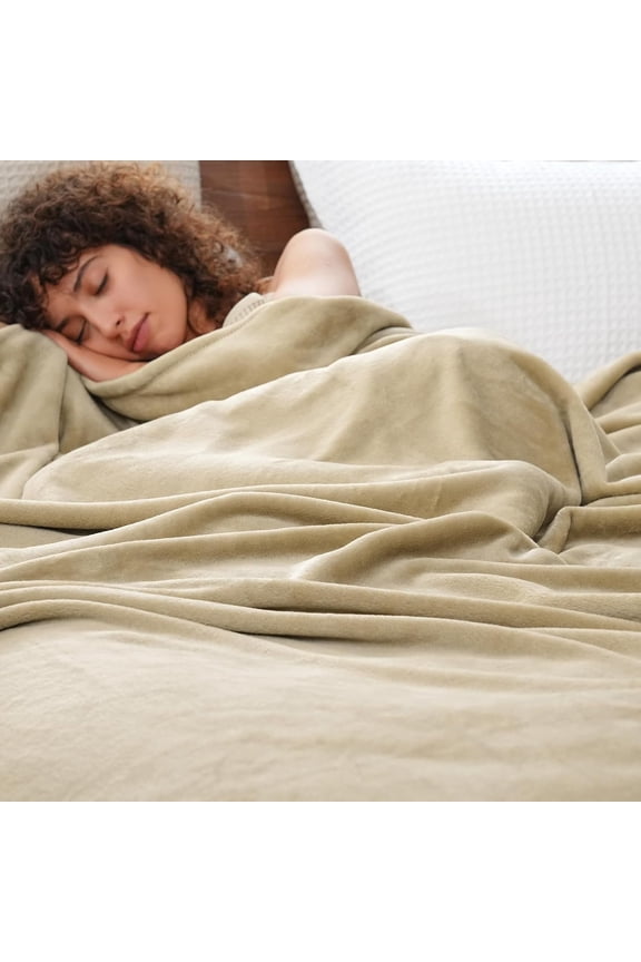 Fleece Throw Blanket, Fuzzy Soft Lightweight Blankets for Bed, Sofa, Suitable for All Season, Khaki, 50x60 inches