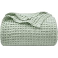 thumbnail image 1 of PHF Ultra Soft Waffle Weave Blanket King Size, Washed Lightweight Summer Breathable Blankets for Hot Sleeper, Sage Green, 104x90 inches, 1 of 7