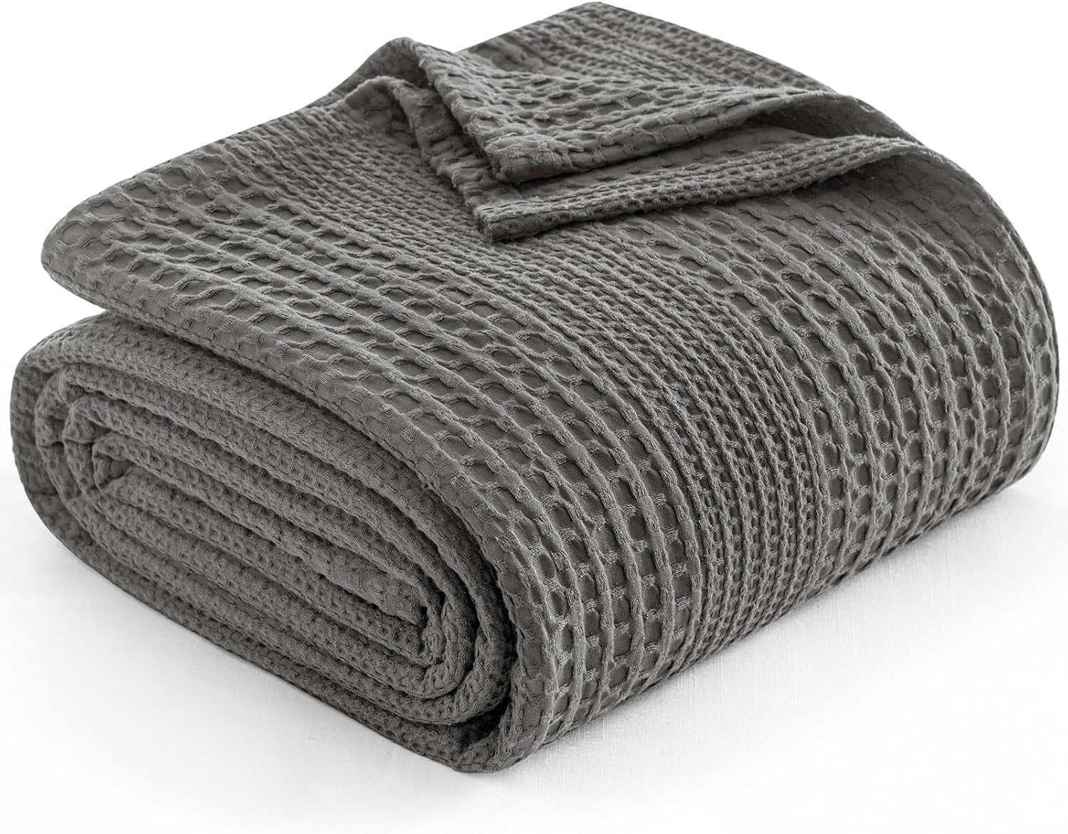 PHF Ultra Soft Waffle Weave Blanket Queen Size for Bed, Lightweight and Breathable Blanket, Perfect for Hot Sleepers, 90"x 90", Grey