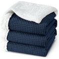 thumbnail image 1 of PHF Waffle Sherpa Bed Blanket Twin Size, Cozy Warm Reversible Plush Flannel Blanket for Winter, 60" x 80", Navy Blue, 1 of 7