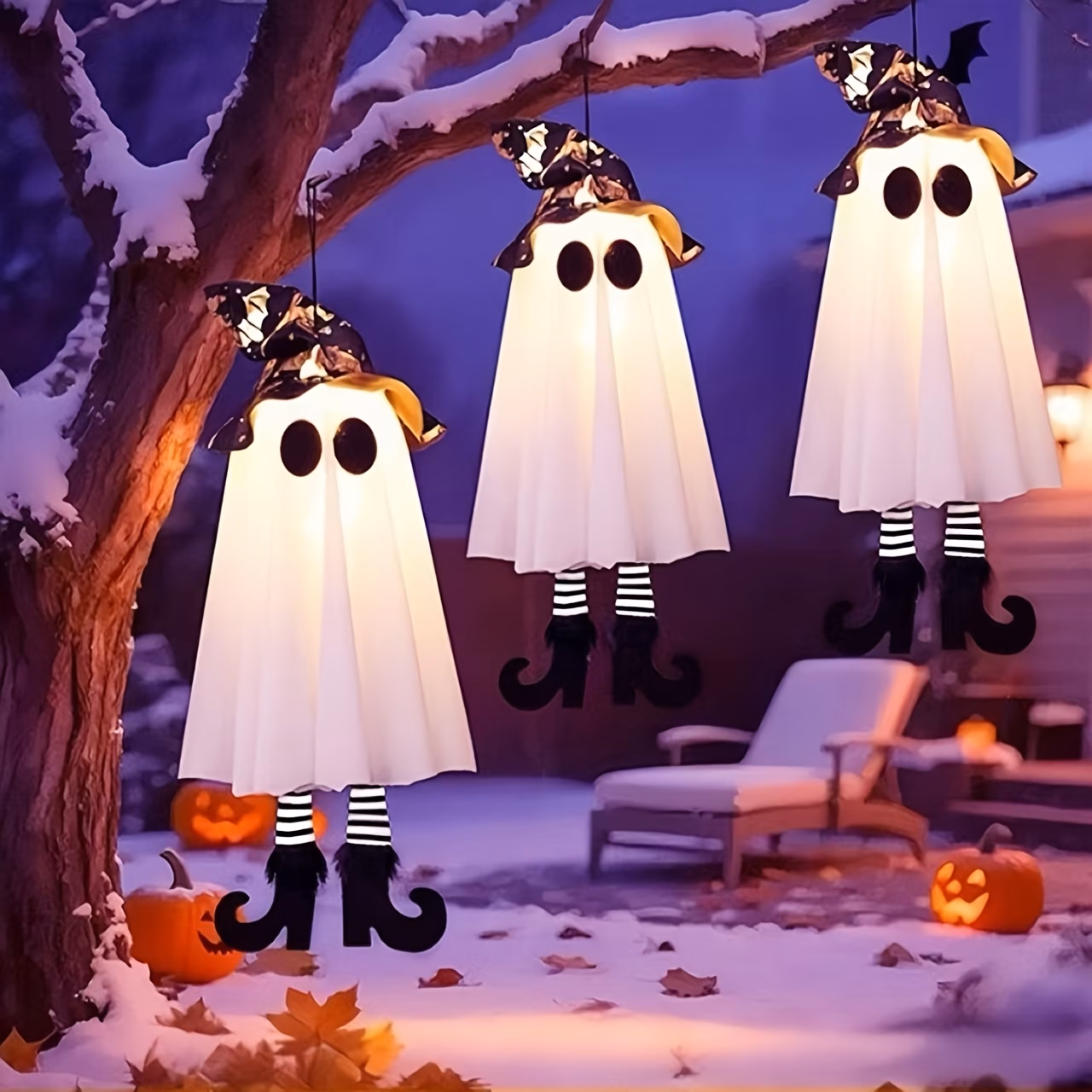PHFRQ Wall-Mountable Wizard LED Light Halloween Party Decoration Flashing Effects Battery Operated Plastic Hanging Ornament