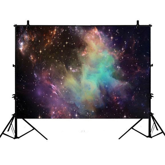 PHFZK 7x5ft Galaxy Space Backdrops, Nebula Universe Space Photography Backdrops Polyester Photo Background Studio Props