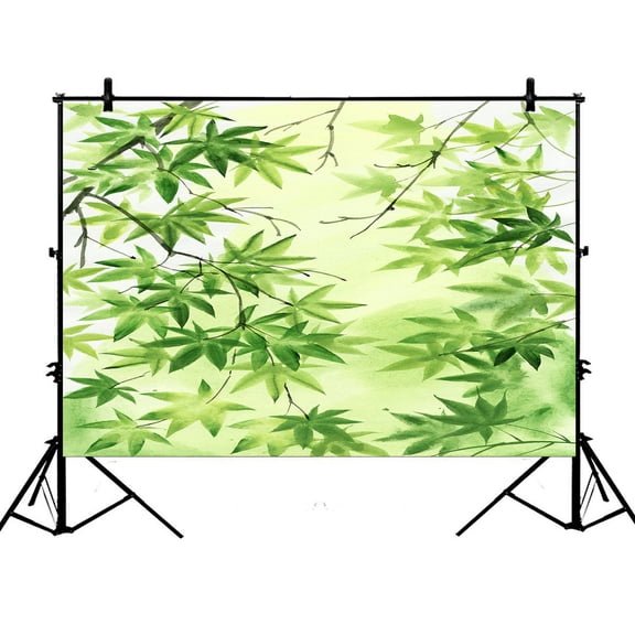 PHFZK 7x5ft Maple Leaves Watercolor Painting Photography Backdrops Polyester Photo Background Studio Props