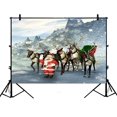 thumbnail image 1 of PHFZK 7x5ft Winter Pattern Christmas Reindeer Deers Photography Backdrops Polyester Photo Background Studio Props, 1 of 3