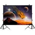 thumbnail image 1 of PHFZK 7x5ft Universe Backdrops, Attack of the Asteroid on the Planet Photography Backdrops Polyester Photo Background Studio Props, 1 of 3