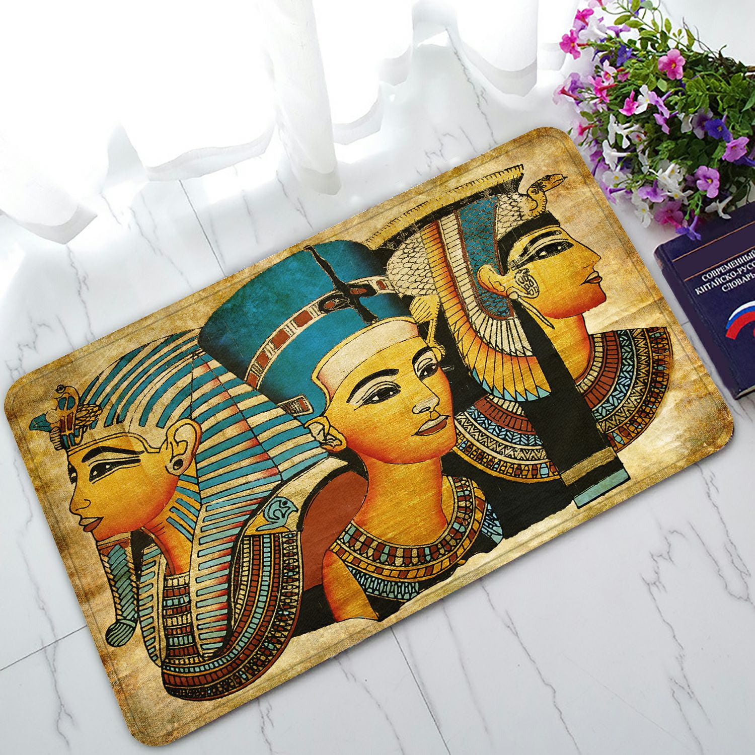 PHFZK African Design Doormat, Ancient Egyptian Parchment Artwork