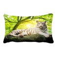 thumbnail image 1 of PHFZK Animal Pillow Case, White Tiger with Green Tree Landscape Nature Scenery Pillowcase Throw Pillow Cushion Cover Two Sides Size 20x30 inches, 1 of 4