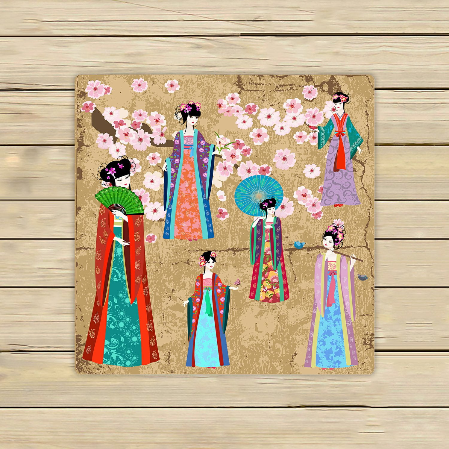 PHFZK Asian Towel, Girl in Retro Costume Hand Towel Bath Bathroom