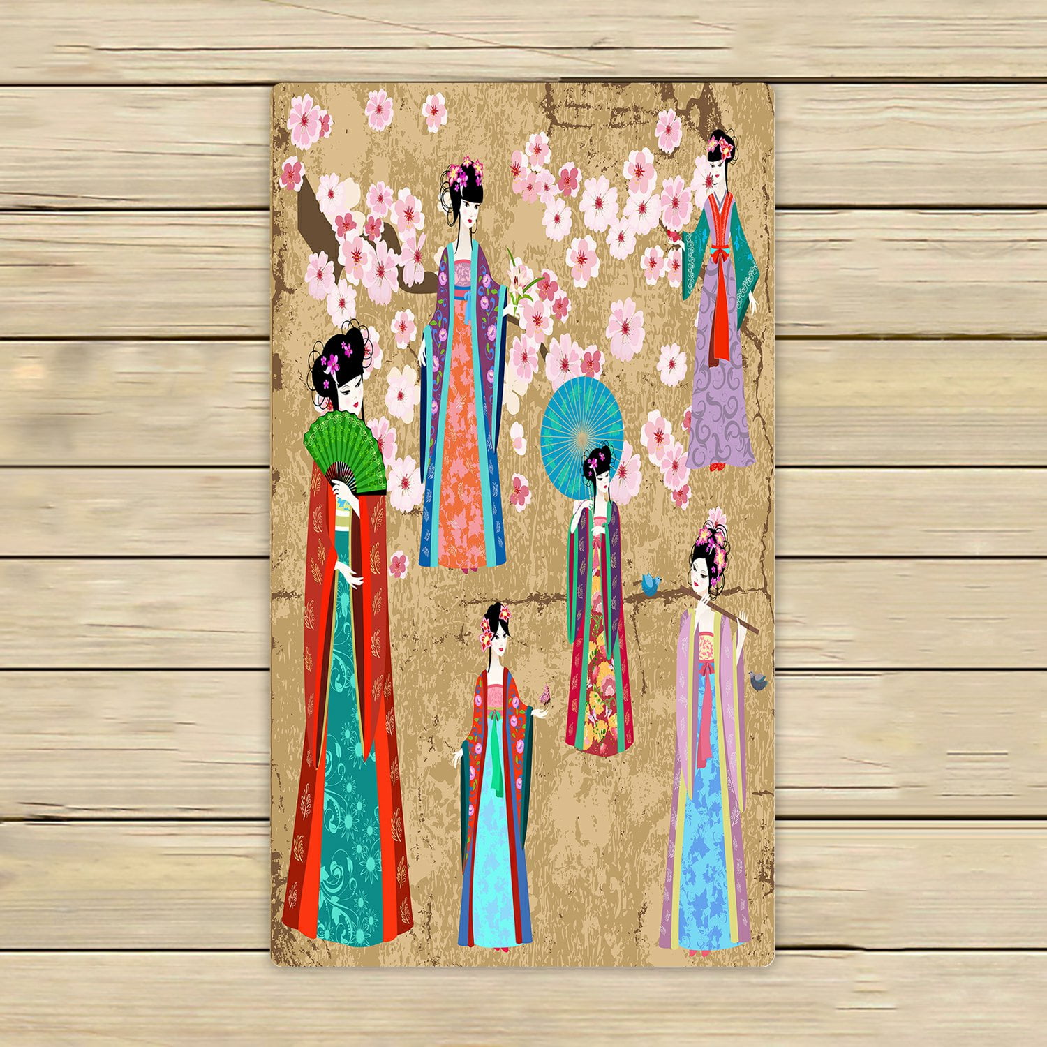 PHFZK Asian Towel, Girl in Retro Costume Hand Towel Bath Bathroom