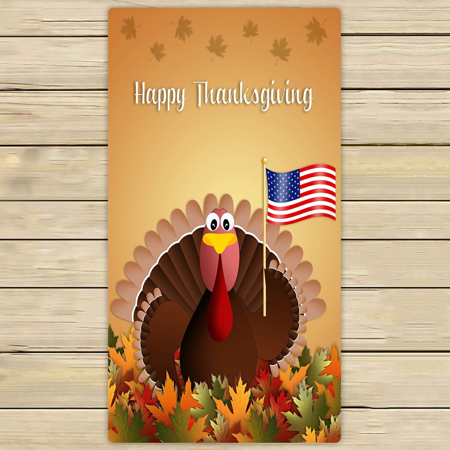 PHFZK Autumn Leaves Towel, Happy Thanksgiving Day Turkey Hand Towel