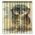 thumbnail image 1 of PHFZK Bird Animal Shower Curtain, Colorful Owl Art Night Owl Polyester Fabric Bathroom Shower Curtain 66x72 inches, 1 of 4