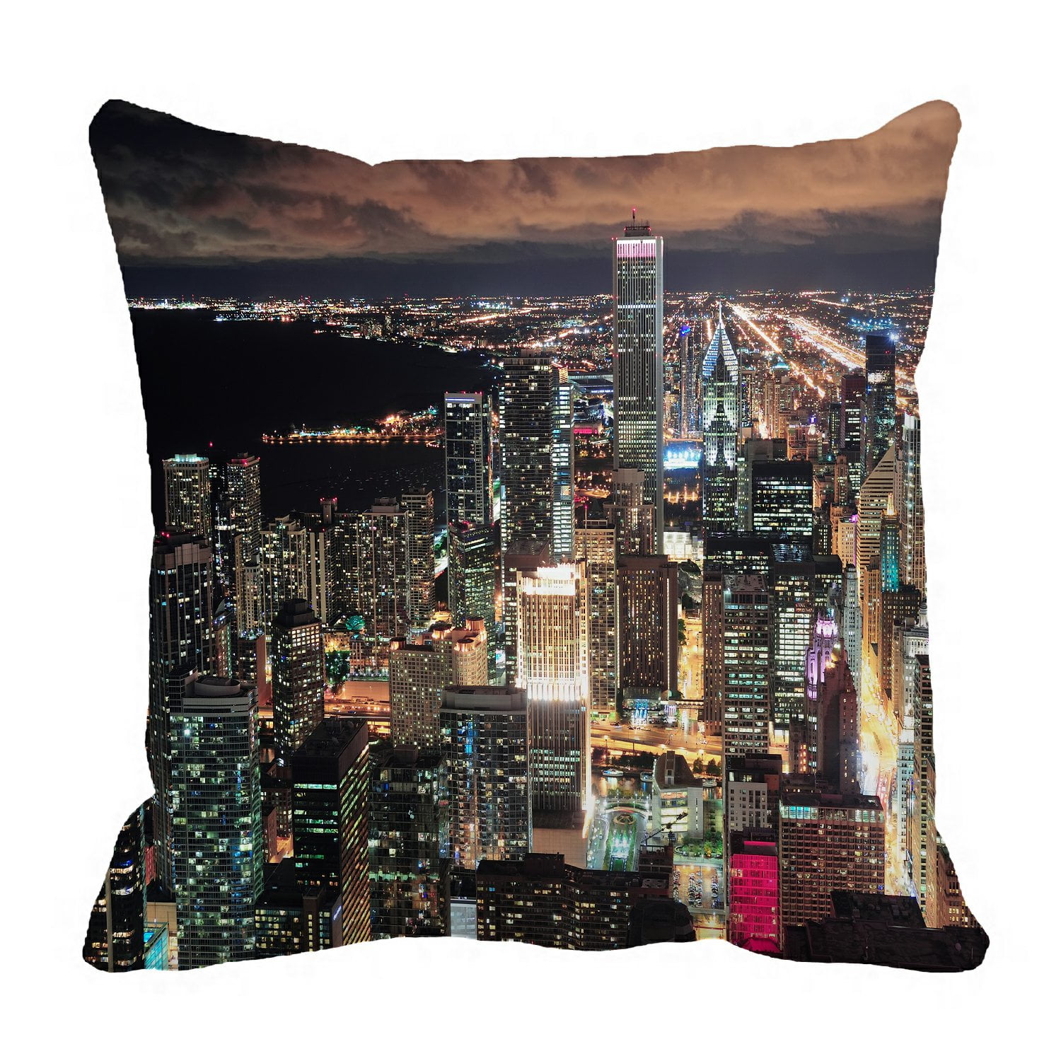 PHFZK City Pillow Case, Chicago Urban Skyline Panorama View with
