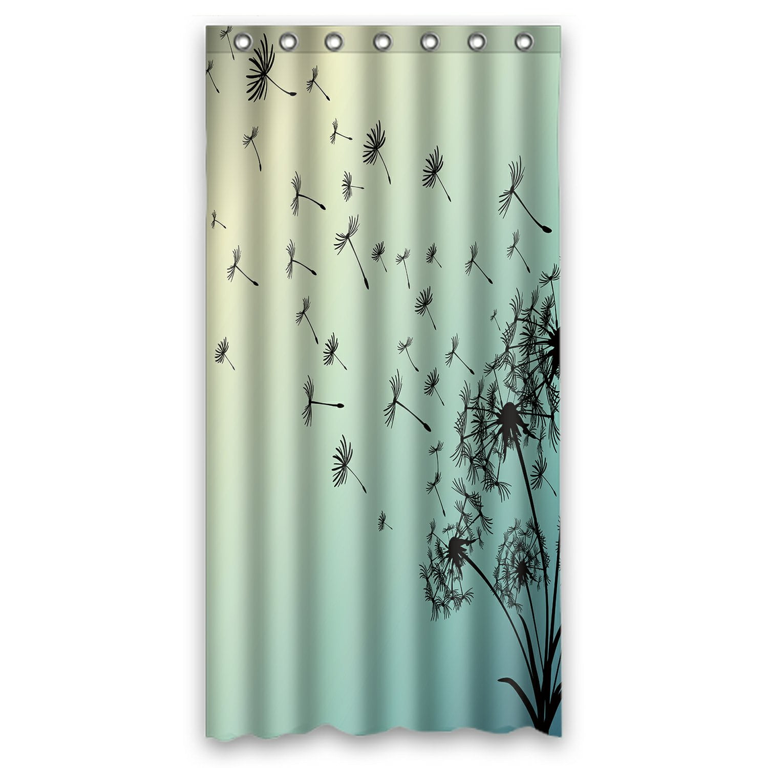 PHFZK Floral Flower Shower Curtain, Blowing Dandelion Polyester Fabric