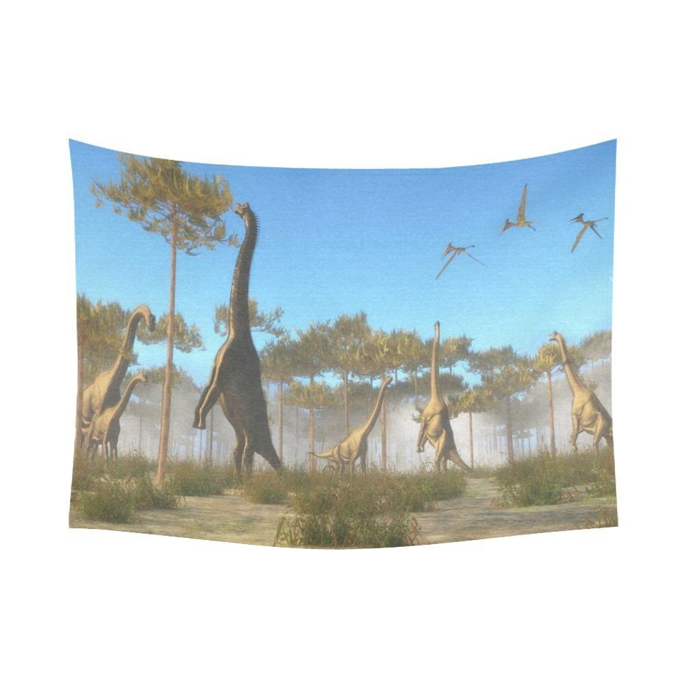 PHFZK Forest Wall Art Home Decor, Animal Ancient Dinosaurs Tapestry Wall Hanging 60 X 80 Inches