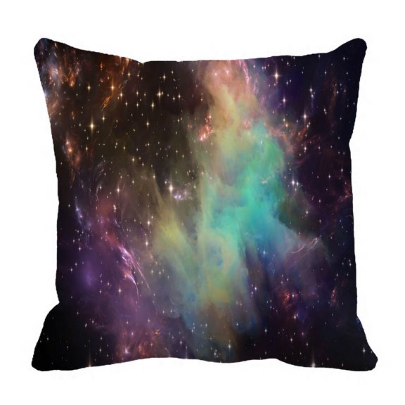 PHFZK Galaxy Space Pillow Case, Nebula Universe Space Pillowcase Throw Pillow Cushion Cover Two Sides Size 20x20 inches