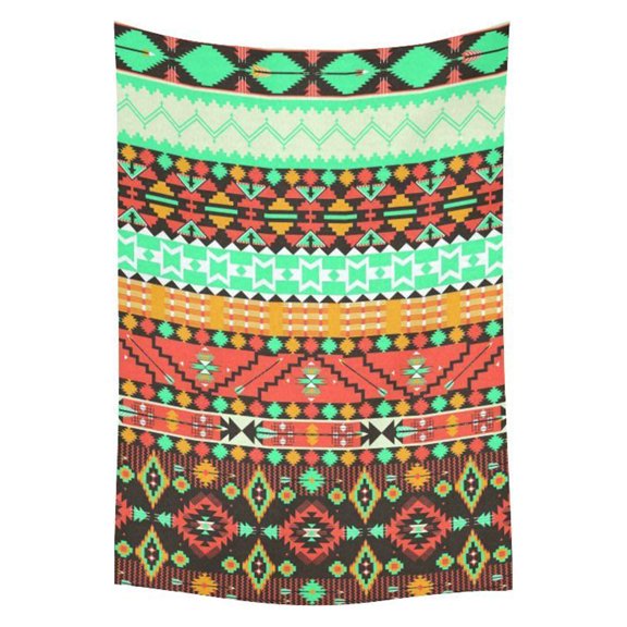 PHFZK Geometric Wall Art Home Decor, Colorful Aztec Bohemian Style Tapestry Wall Hanging 40 X 60 Inches
