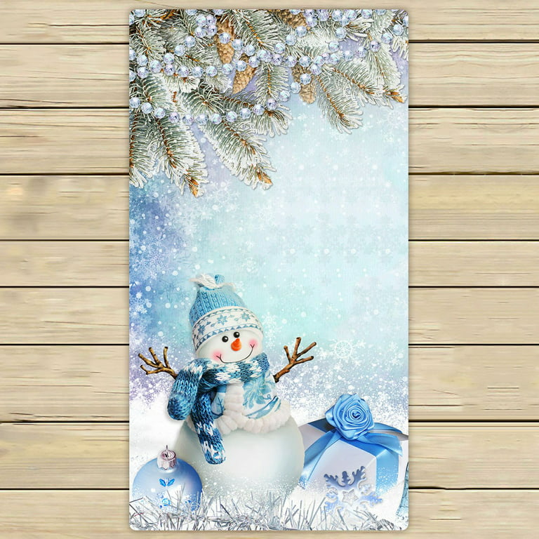 Custom Monogrammed Snowflake Christmas Holiday White Hand Towel