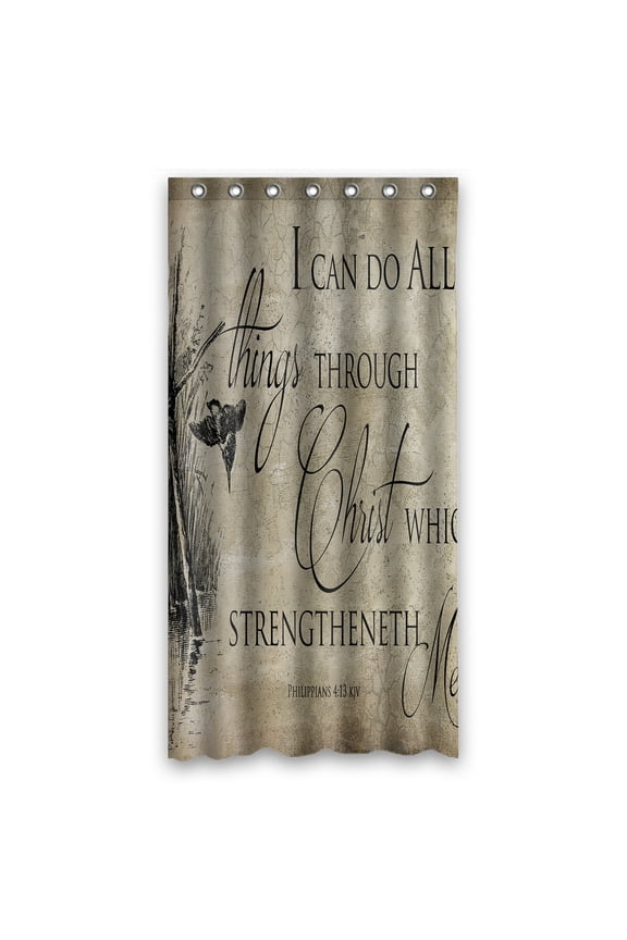 Inspirational Shower Curtain, Bible Verse Polyester Fabric Bathroom Shower Curtain 36x72 inches
