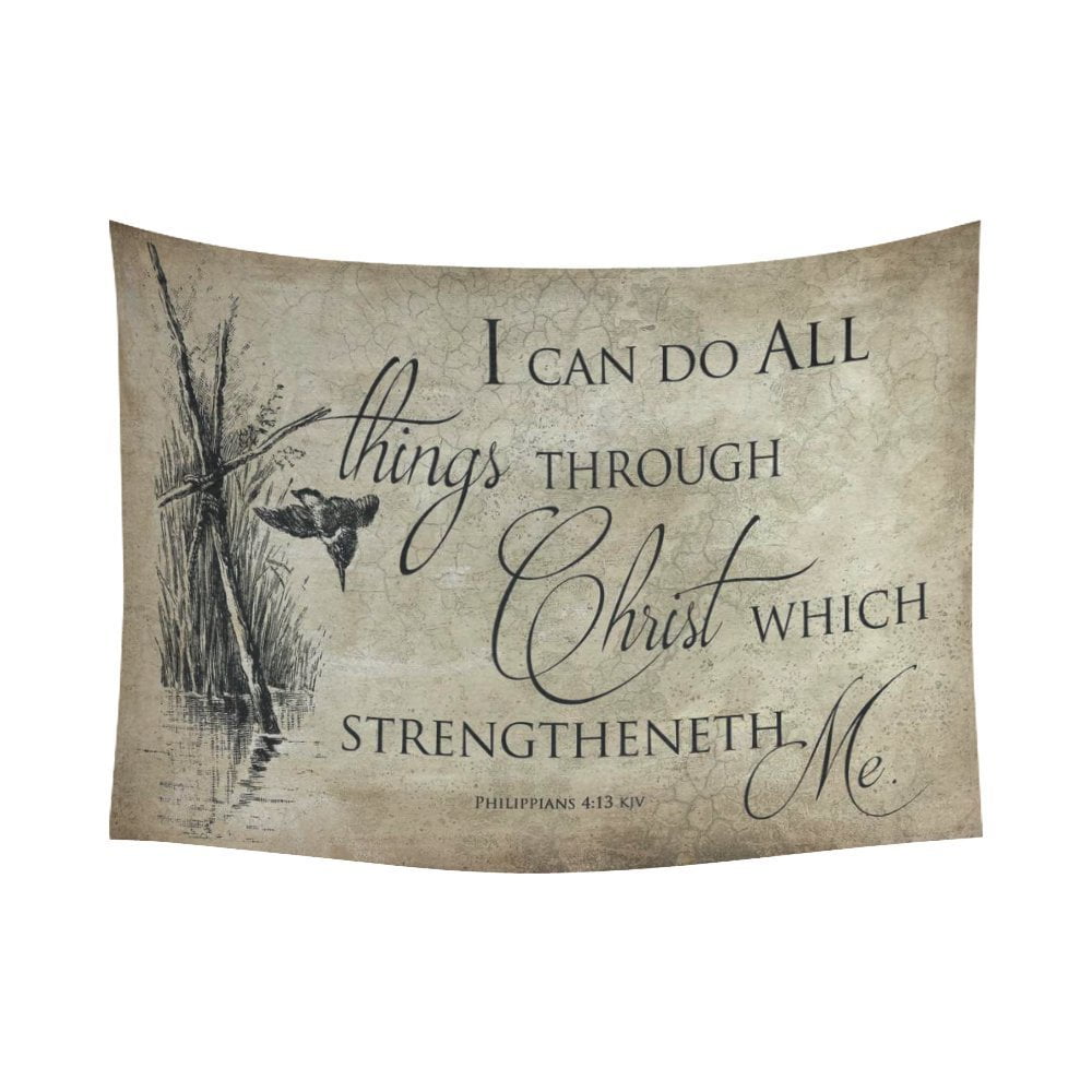 PHFZK Inspirational Wall Art Home Decor, Bible Verse Tapestry Wall