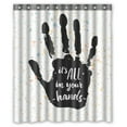 thumbnail image 1 of PHFZK It's All in Your Hands-Inspiration Quote Polyester Fabric Bathroom Shower Curtain 60x72 inches, 1 of 4