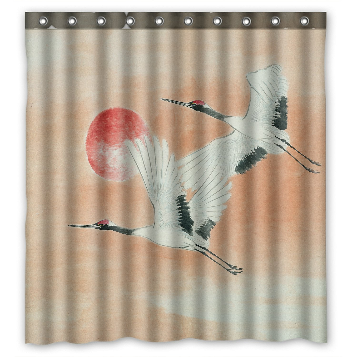 PHFZK Japan Japanese Shower Curtain, Asian Traditional Painting with ...