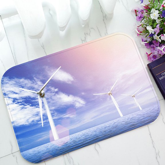 PHFZK Ocean Seascape Doormat, Offshore Wind Power Doormat Outdoors/Indoor Doormat Home Floor Mats Rugs Size 23.6x15.7 inches