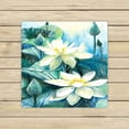 thumbnail image 1 of PHFZK Oil Painting Floral Towel, White Lotus Flower Hand Towel Bath Bathroom Shower Towels Beach Towel 13x13 inches, 1 of 3