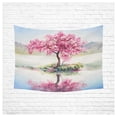thumbnail image 1 of PHFZK Oil Painting Landscape Wall Art Home Decor, Cherry Blossom Tree Pink Tapestry Wall Hanging 60 X 80 Inches, 1 of 2