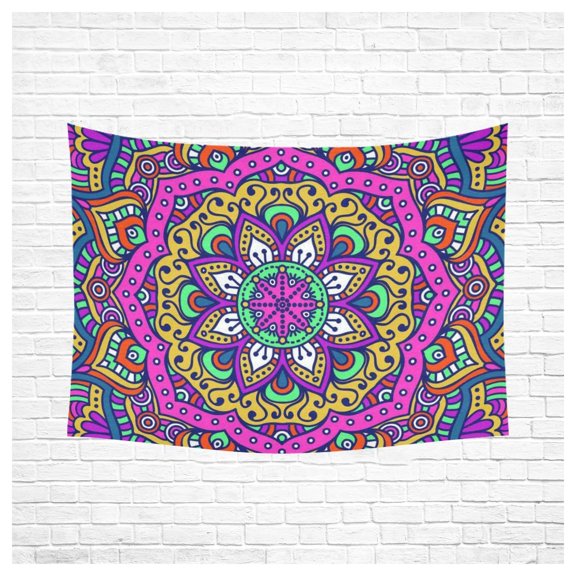 PHFZK Psychedelic Home Decor Wall Art, Large Indian Mandala Tapestry Wall Hanging 60 X 80 Inches
