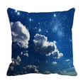 thumbnail image 1 of PHFZK Starry Night Pillow Case, Night Sky with Stars and Clouds Pillowcase Throw Pillow Cushion Cover Two Sides Size 20x20 inches, 1 of 4