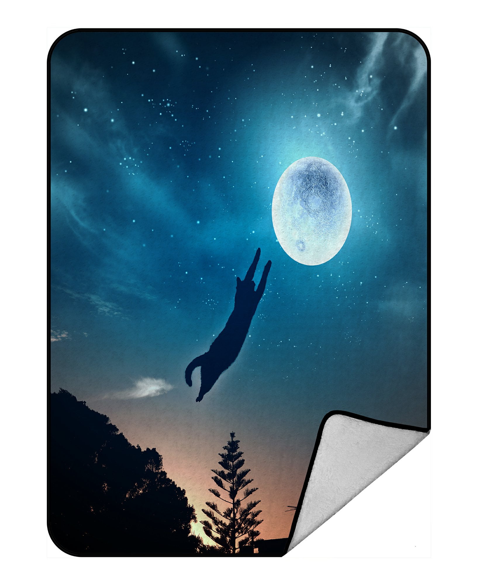 PHFZK Universe galaxy space Space Blanket, Funny Cat Kitten in Jump