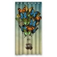 thumbnail image 1 of PHFZK Vintage Shower Curtain, Butterfly Hot Air Balloon in the Sky Polyester Fabric Bathroom Shower Curtain 36x72 inches, 1 of 4