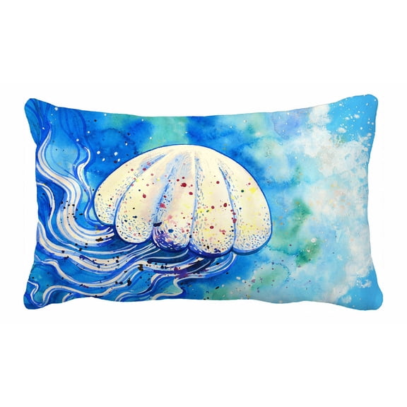 PHFZK Watercolor Pillow Case, Tropcial Beach Jellyfish Bule Pillowcase Throw Pillow Cushion Cover Two Sides Size 20x30 inches