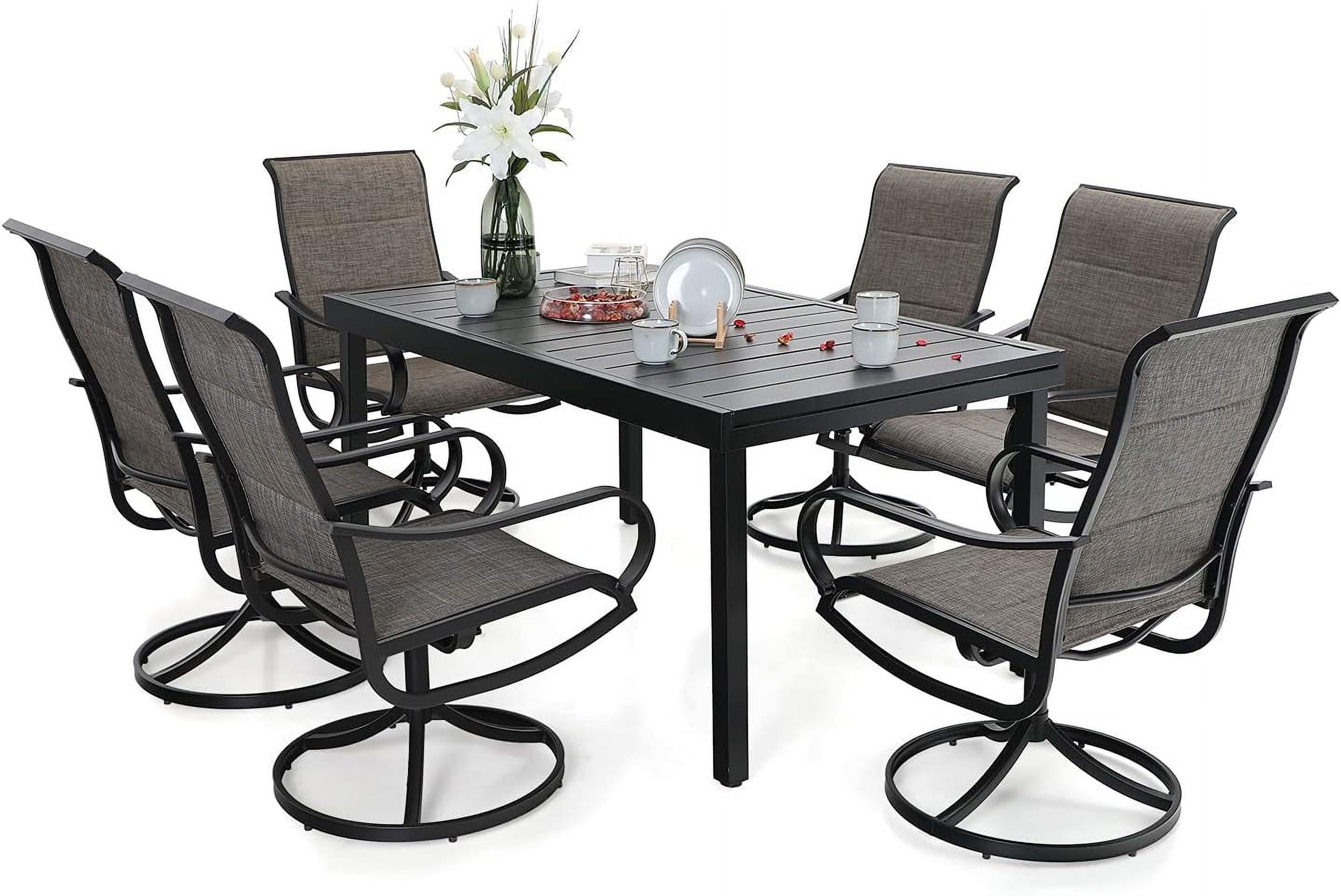 PHI VILLA Outdoor Patio Dining Set for 8 9 Piece Patio FurnitueTable