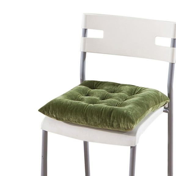 PHIGZNT 1 Pack of Chair Cushions for Dining Chairs, Kitchen Chair Pads with Shredded Blue Memory Foam Filling, Indoor Outdoor Chair Seat Cushions with Ties, 18 x 18 X 5 Inches, Beige