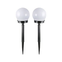PHIGZNT 2PCS Solar Lights for Outside, Solar Lights Outdoor Waterproof Solar Garden Yard Lawn Lights Pathway Landscape Lighting Ball Lights Auto On/Off (Cool White)
