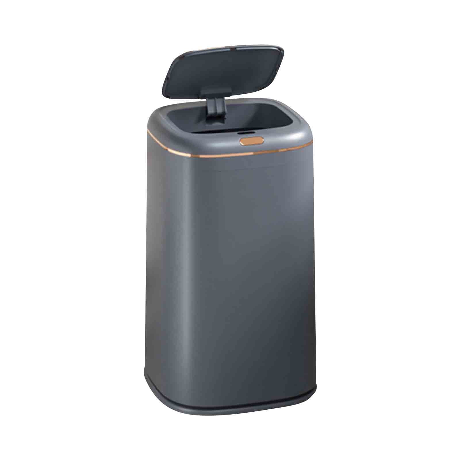 PHIGZNT Bathroom Trash Can with Lid, 9 Gallon Automatic Touchless Garbage Can, Smart Motion Sensor Small Trash Can, Slim Plastic Trash Bin for Bedroom, Office, Living Room, Kitchen Gray One Size