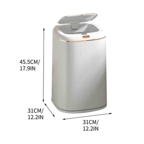 PHIGZNT Bathroom Trash Can with Lid, 9 Gallon Automatic Touchless Garbage Can, Smart Motion Sensor Small Trash Can, Slim Plastic Trash Bin for Bedroom, Office, Living Room, Kitchen White One Size