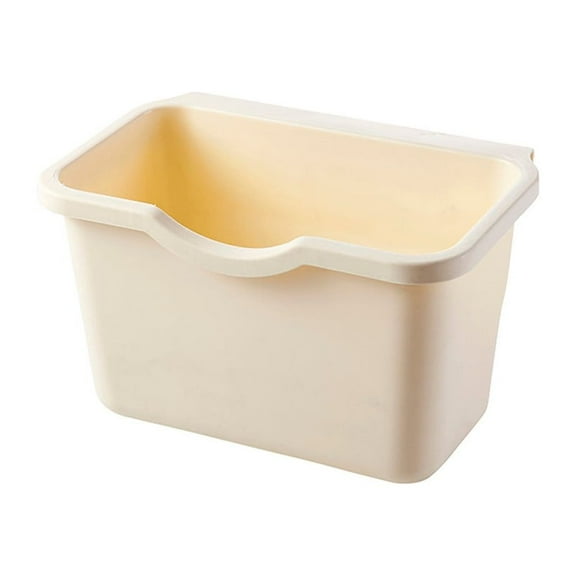 PHIGZNT Over the Cabinet Basket Wastebaskets, Multifuctional Hanging Trash Can Waste Bins Garbage Containers for Kitchen,Living Room,Bathroom,Office,Desktop,Coffee Table Beige One Size